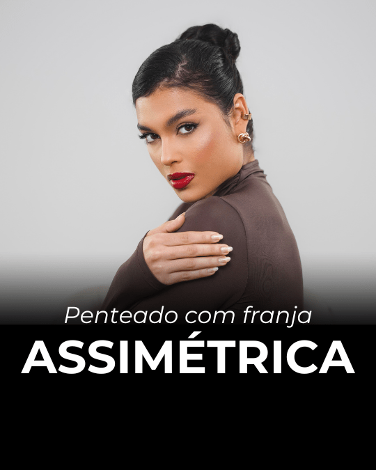 Penteado com Franja Assimétrica